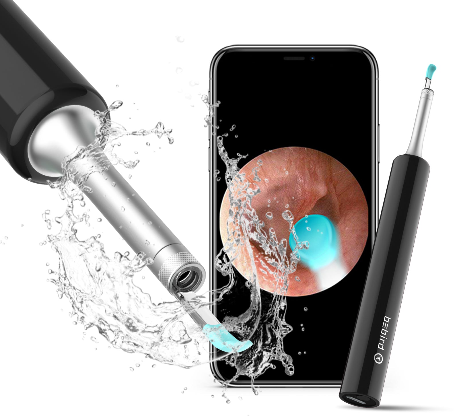 BEBIRD Ear Wax Removal Endoscope, Earwax Remover Tool, Ear Camera,1080P FHD Wireless Ear Otoscope with 6 LED Lights,Ear Scope with Ear Wax Cleaner Tool for iPhone, iPad & Android Smart Phones (Black)